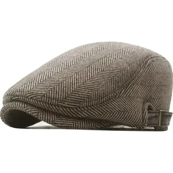 Čepice Pánská plochá zateplená čepice bekovka Herman Hnědá