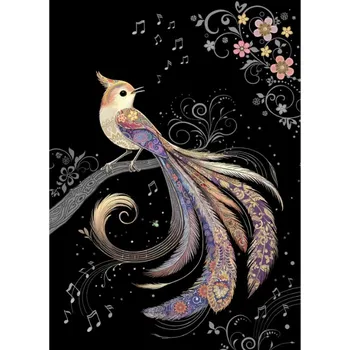 Embosované přání do obálky Pták ráje