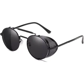 Sluneční brýle Oválné sluneční brýle Cyber Steampunk Černé- kouřové