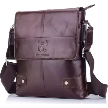 Bullcaptain pánská kožená messenger taška Folcuin Hnědá