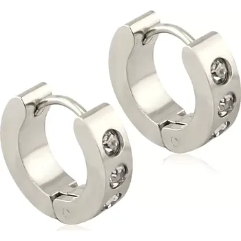 Náušnice Ocelové Náušnice kruoužky s krystaly Agatha