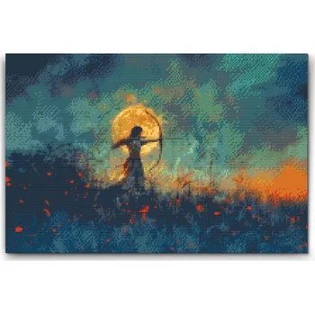 Diamantové malování Diamantové malování - Střelec/Sagittarius Velikost: 40x60cm, Rámování: Pouze srolované plátno, Diamanty: Kulaté