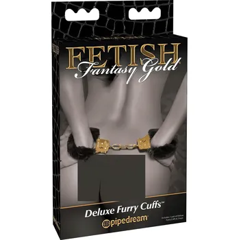 Pipedream Fetish Fantasy Gold - plyšová pouta (černá)