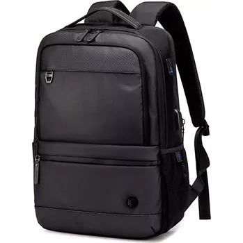 Městský batoh Golden Wolf sportovní batoh s USB Hakon Černý 23L