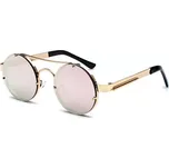 Retro kulaté kovové sluneční brýle Spring Růžové zrcadlovky