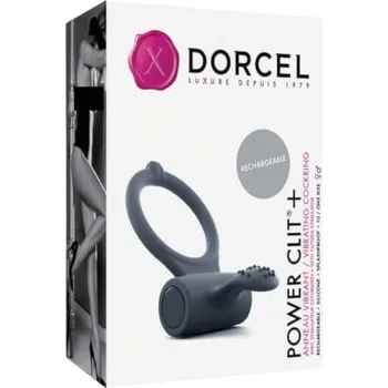 Dorcel Power Clit Plus - nabíjecí vibrační erekční kroužek (černý)