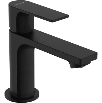 Vodovodní baterie Hansgrohe Rebris E páková umyvadlová baterie 80 CoolStart EcoSmart+ s odtokovou soupravou s táhlem, matná černá 72587670