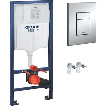 GROHE Rapid SL set 3v1 - Modul pro závěsné WC s tlačítkem a úchyty, stavební výška 1130 mm, chrom 38528/SET + 3855800M