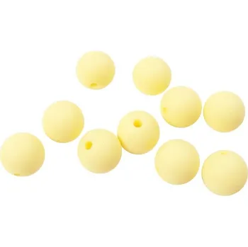 Dětské navlékací korálky Natana silikonové korálky pastelově žlutá 9 mm 10 kusů