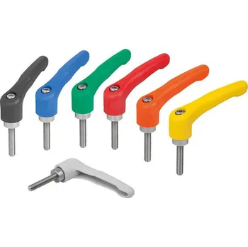 Nábytkové kování Upínací páky z plastu s vnějším závitem, ocelové části z nerezové oceli 06611-50-10616X25