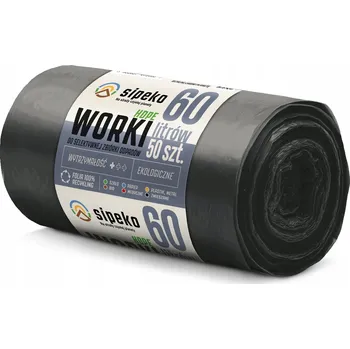 Pytle na odpadky HDPE Pytle na odpad SIPEKO 60 l 50 Ks. ČERNÉ