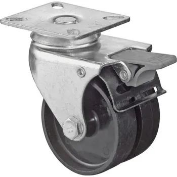 Kolečko Dvojitá přístrojová kolečka - otočná s brzdou MI-B120.A90.076