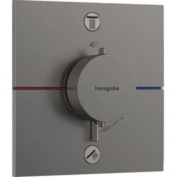 Vodovodní baterie Hansgrohe ShowerSelect Comfort E Termostat pod omítku pro 2 spotřebiče se zabudovanou bezpečnostní kombinací podle EN1717, kartáčovaný černý chrom 15578340