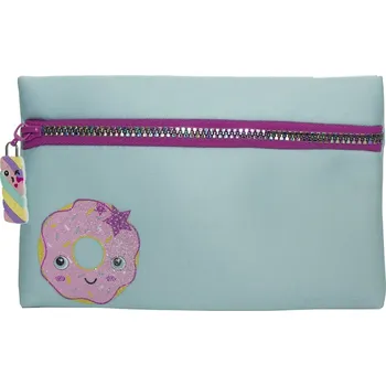 Penál Neoprenový penál sv.zelený, motiv donut, 190x147mm