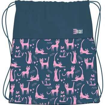 Školní sáček Sáček na přezůvky a cvičební úbor St.RIGHT - Lazy Cats, SO01, rozměry: 34 x 43 cm