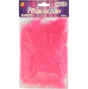 Dekorační peříčka - růžová, 50 ks