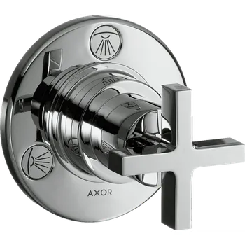 Vodovodní baterie AXOR Citterio Uzavírací a přepínací ventil Trio/Quattro s podomítkovou instalací s rukojetí ve tvaru kříže, chrom 39925000