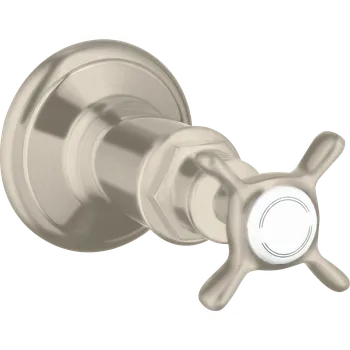 Vodovodní baterie AXOR Montreux Uzavírací ventil s podomítkovou instalací, s rukojetí ve tvaru kříže, kartáčovaný nikl 16871820