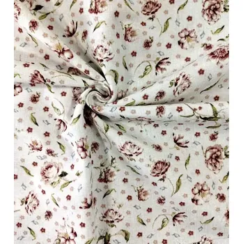 Loneta dekorační látka cynie červené | RTex