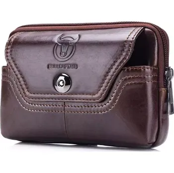 Ledvinka Bullcaptain pánská kožená taška na pásek Torun Hnědá