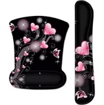 Huado Set podložka pod myš a zápěstí Růžová srdíčka