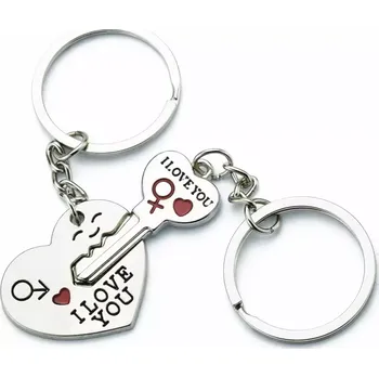 Klíčenky pro dva I LOVE YOU srdce klíč