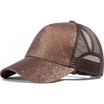 Kšiltovka Dámská kšiltovka s brokátem na culík Bronzová