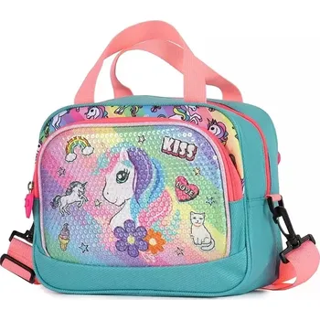 Termobox Miko dívčí crossbody taška s jednorožcem Zelená 6L