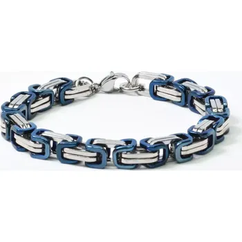 Náramek Pánský náramek z oceli Be Hard Modrý 8 mm / 19-24 cm - Délka 21,5 cm