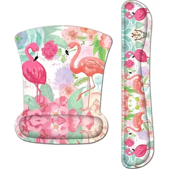 Podložka pod myš Huado Set podložka pod myš a zápěstí Plameňáci