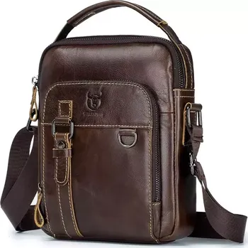 Bullcaptain pánská kožená taška Ursmer Hnědá