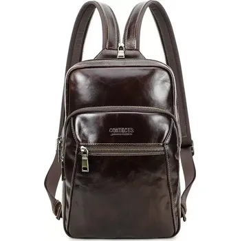 Contacts® pánský kožený batoh přes Hruď Frish 5L