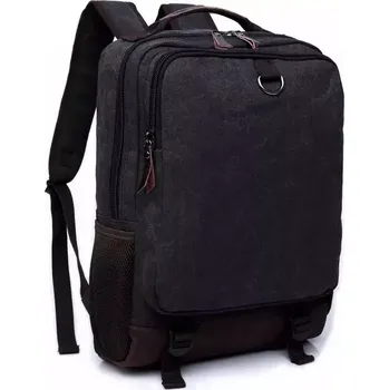 Městský batoh Canvasio plátěný canvas retro batoh Benitez Černý 13 l