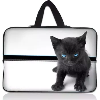 pouzdro na notebook Huado taška na notebook do 12.1" Černý kocour