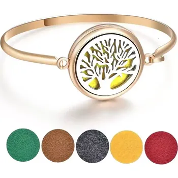 Náramek Ocelový náramek Strom života v pěti barvách Gold