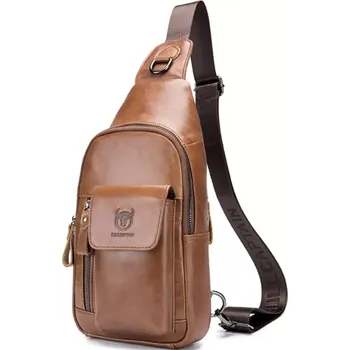Bullcaptain kožená taška přes rameno Evroult Camel 5L