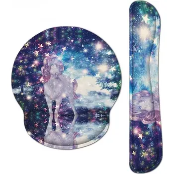 Podložka pod myš Huado Set podložka pod myš a zápěstí Jednorožec