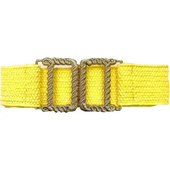Opasek Dámský pružný elastický pásek na šaty Verena Žlutý