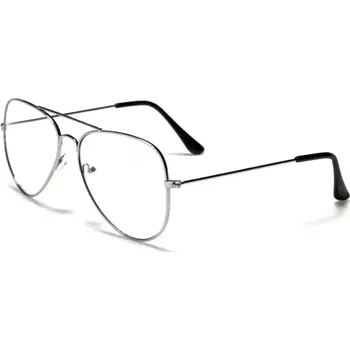 Brýlová obroučka Nedioptrické brýle Pilotky Stříbrné