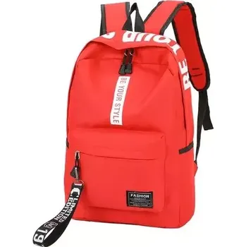 Školní batoh Teeneger batoh s nápisy BY YOUR STYLE Červený 14L