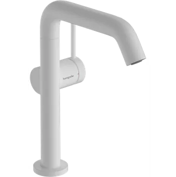 Vodovodní baterie Hansgrohe Tecturis S páková umyvadlová baterie 210 Fine CoolStart EcoSmart+ s otočným výtokem a odtokovou soupravou PushOpen, matná bílá 73360700