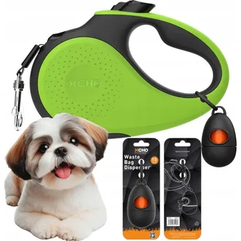 Vodítko pro psa VODÍTKO PRO PSA automatické PÁSKOVÉ navíjecí + ZÁSOBNÍK XCHO 5m do 15kg vel. S