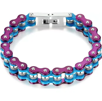 Náramek Náramek z chirurgické oceli Moto SCRUB Modrý - Délka 21 cm