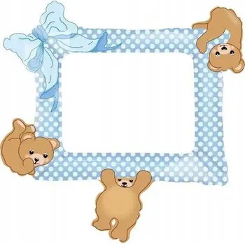 Balónek FÓLIOVÝ BALÓNEK RÁMEČEK NA FOTOGRAFIE MODRÝ 60 CM