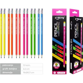 Grafitová tužka Tužka grafitová HB s gumou v duhových barvách