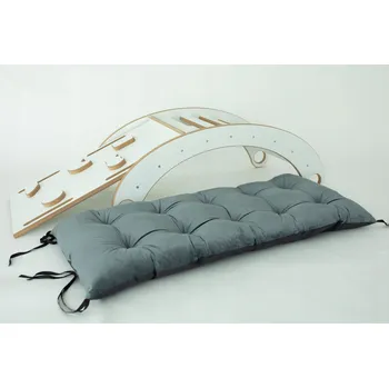 Dětská houpačka Houpačka Malá DŘEVĚNÁ + Skluzavka + Lezecká stěna + Polštář velurový Grafitová