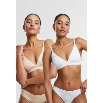 Kalhotky Ladies Basic unpadded Bra 2-Pack - white+nude XL