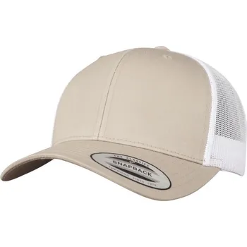 Kšiltovka Čepice kšiltovka FLEXFIT Yupoong, Trucker, síťkovaná, khaki-bílá