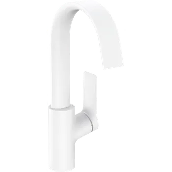 Vodovodní baterie Hansgrohe Vivenis páková umyvadlová baterie 210 s otočným výtokem a odtokovou soupravou s táhlem, matná bílá 75030700