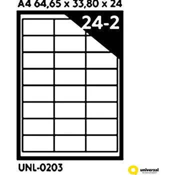 Speciální papír Samolepicí etikety A4 64.65 x 33.8 x 24, 100 listů